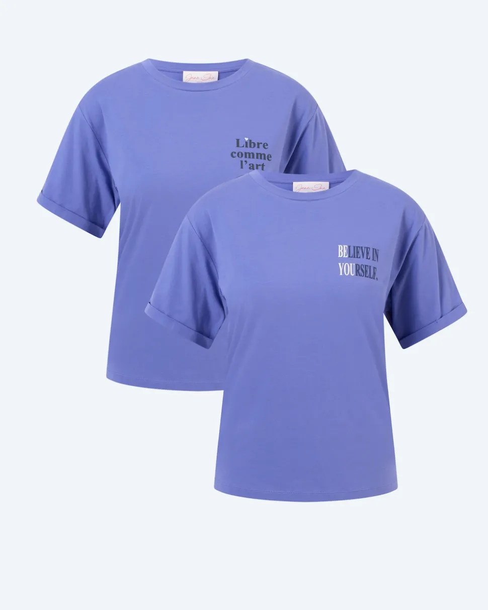 Doppelpack-Shirt mit Slogan