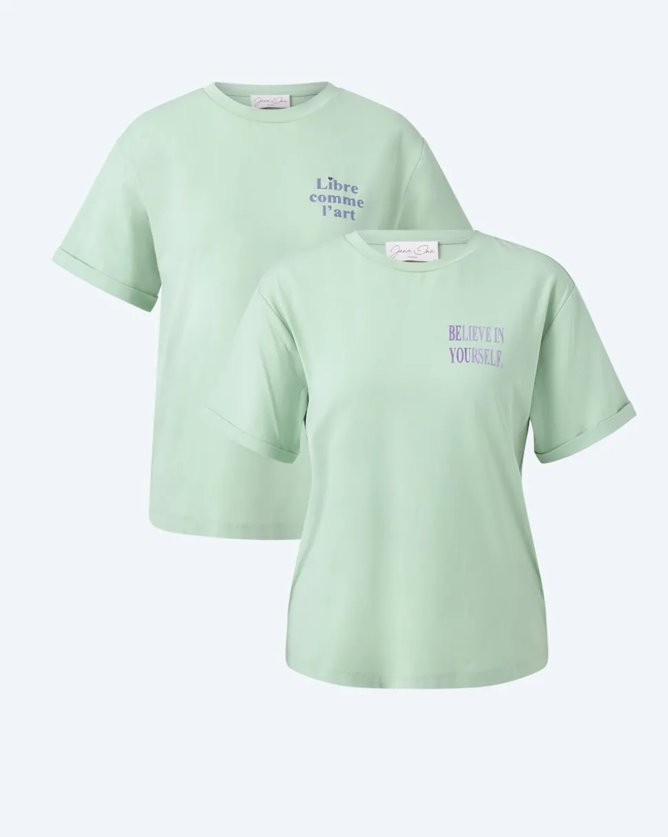 Doppelpack-Shirt mit Slogan