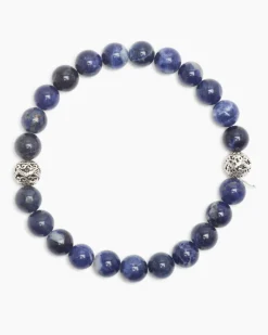Edelstein-Armband mit Silber-Beads