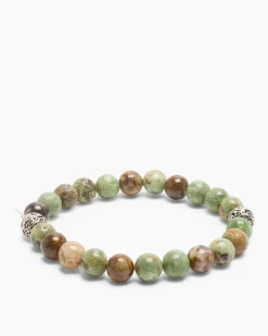 Edelstein-Armband mit Silber-Beads