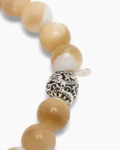 Edelstein-Armband mit Silber-Beads