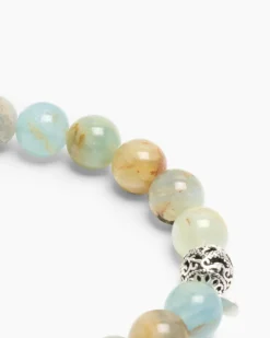 Edelstein-Armband mit Silber-Beads