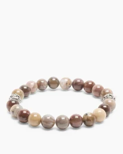 Edelstein-Armband mit Silber-Beads