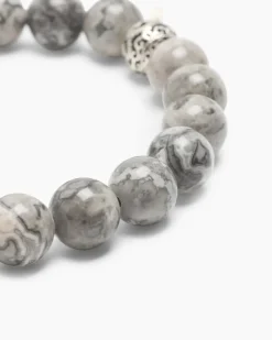 Edelstein-Armband mit Silber-Beads