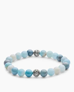Edelstein-Armband mit Silber-Beads