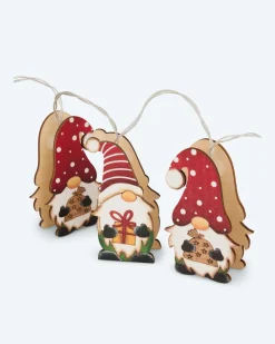 2er-Set: LED-Wichtel-Lichterkette & Holzwichtel