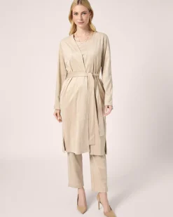Faux Velours Long Cardigan