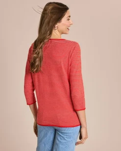 Feinstrick-Pullover gestreift