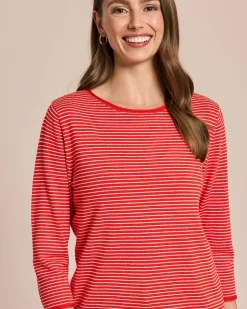 Feinstrick-Pullover gestreift