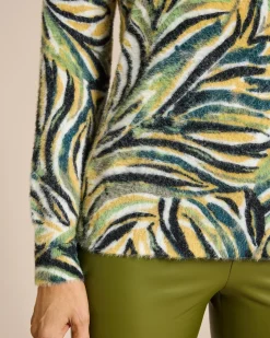 Flauschgarnpullover im Zebradesign