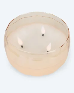 Glaskürbis mit LED Flammen