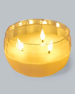 Glaskürbis mit LED Flammen