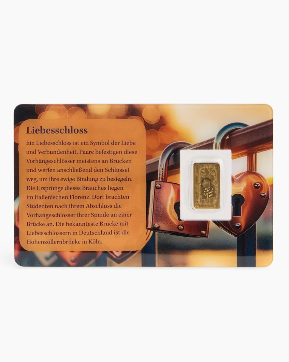 1/100 Goldbarren Liebesschloss 2025