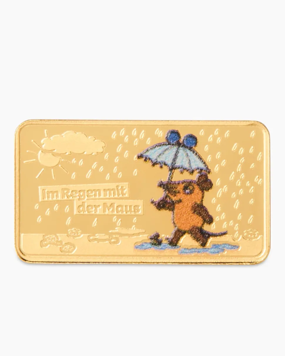 Goldmünzbarren 50 Jahre Die Maus: Im Regen