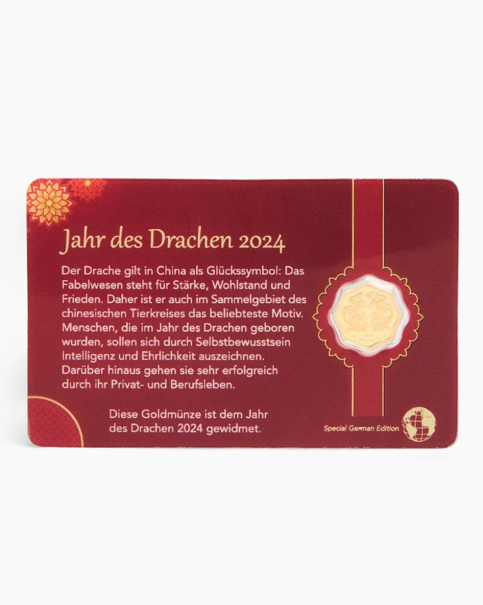 Goldmünze Blossom Shape Drache 2024