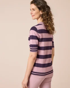 Halbarm-Pullover gestreift