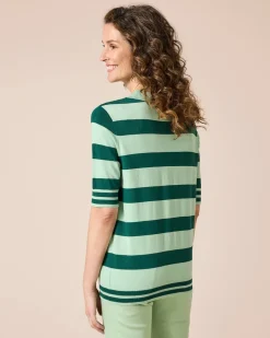 Halbarm-Pullover gestreift