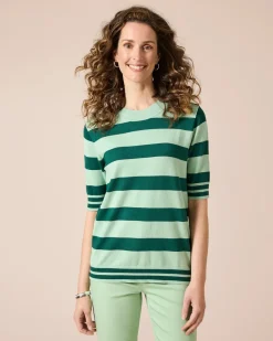 Halbarm-Pullover gestreift