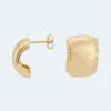 Halbcreolen, satiniert in Gold 585