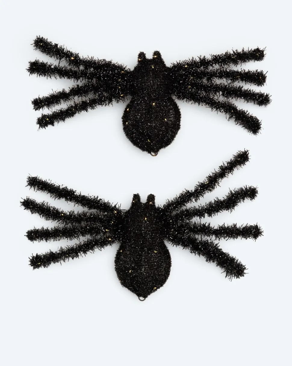 2 Halloween LED-Deko-Spinnen