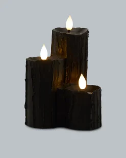 Halloween LED-Kaminkerze mit 3 Flammen