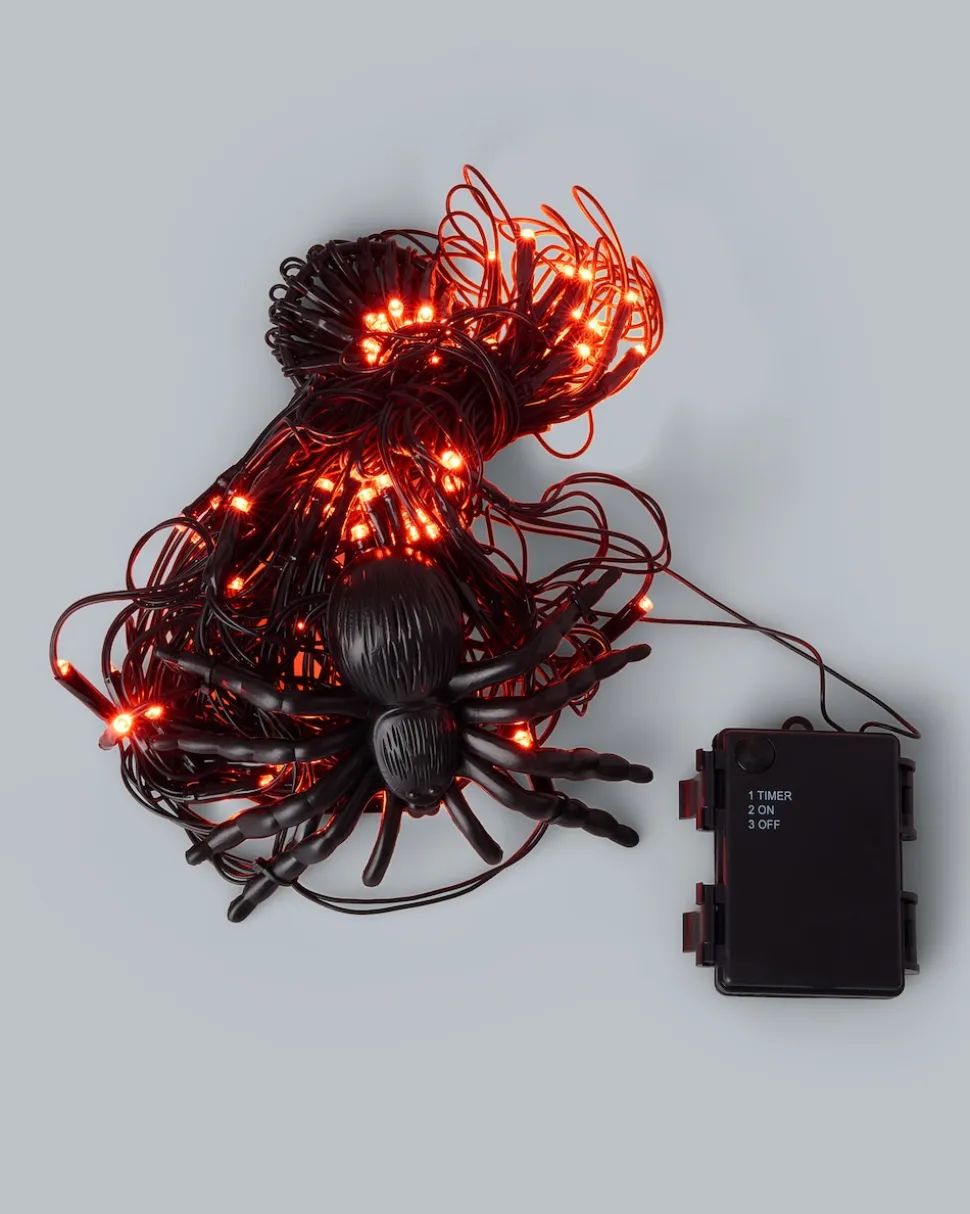 Halloween Outdoor LED-Lichterkette Spinnennetz