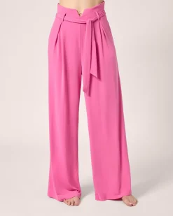 High-Waist Hose mit Gürtel
