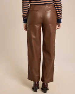 Hose aus Lederimitat mit weitem Bein
