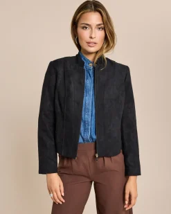 Jacke aus Veloursimitat