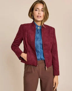 Jacke aus Veloursimitat
