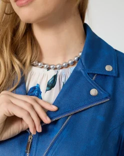 Jacke aus Velourslederimitat