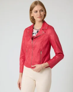 Jacke aus Velourslederimitat
