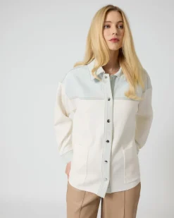 Jacke im Strick-Denim-Mix