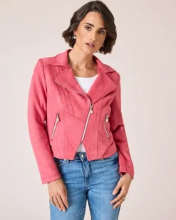 Jacke im Velours-Look