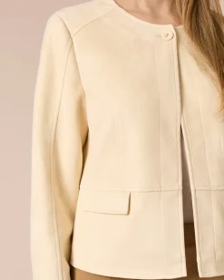 Jacke im Velours-Look