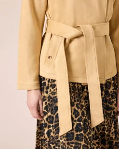 Jacke in Veloursleder-Optik