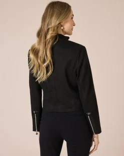 Jacke in Veloursleder-Optik