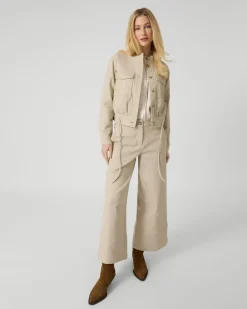 Jacke mit Lederdetails