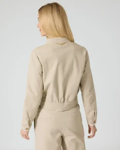 Jacke mit Lederdetails