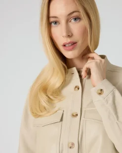 Jacke mit Lederdetails