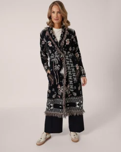 Jacquard-Mantel Kaschmirblend