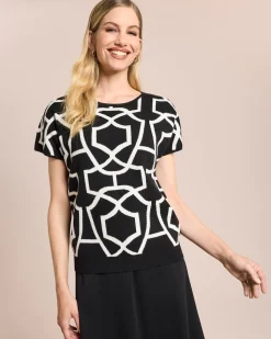 Jacquard Pullover kurzarm