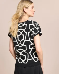 Jacquard Pullover kurzarm