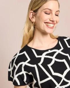 Jacquard Pullover kurzarm