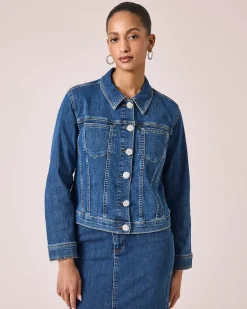 Jeansjacke mit Schmuckknöpfen