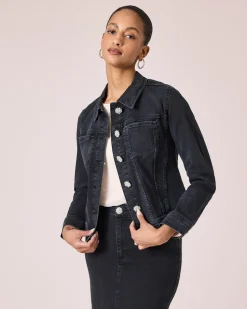 Jeansjacke mit Schmuckknöpfen