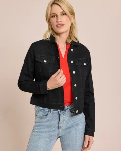 Jeansjacke mit Strasssteinen