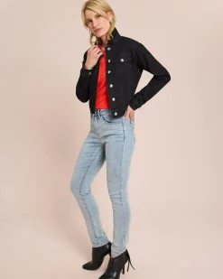 Jeansjacke mit Strasssteinen