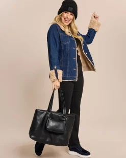 Jeansjacke mit Webpelz