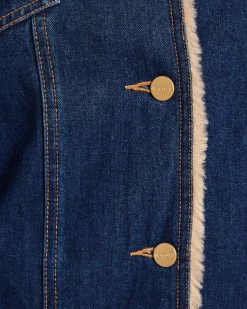 Jeansjacke mit Webpelz
